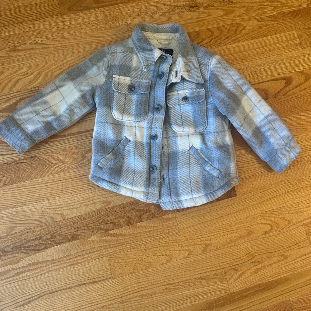 GAP Kids Plaid cozy fleece shirt jacket